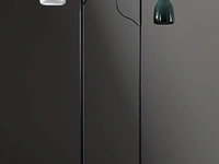 Lampada da terra Acquerelli in vetro soffiato con struttura in metallo e base in marmo di Bonaldo