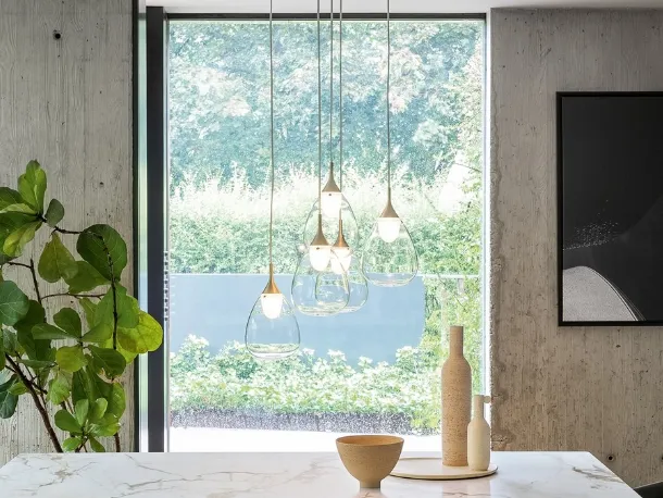 Lampada a sospensione Bloom in policarbonato con fiori in polimero termoplastico di Kartell