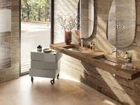 Lavabo Depth in legno e vetro di Lago