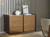 Comò Aureo con cassetti in legno e top in ceramica di Bonaldo