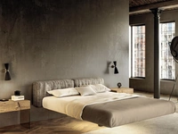 Letto sospeso con testiera imbottita Fluttua 1662 di Lago