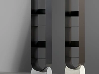 Libreria Vague bookshelf in metallo con base in cemento di Bonaldo
