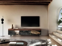Mobile Porta Tv 36e8 2147 in vetro e legno di Lago