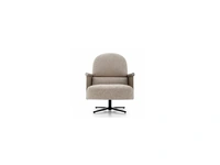 Poltroncina in tessuto con braccioli in cuoio Beyl di Ditre Italia