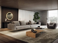 Divano lineare in tessuto Air di Lago