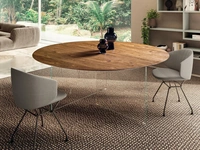Tavolo Air Slim 2260W rotondo in legno di Lago