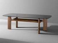 Tavolo Hippos con top in vetro di Bonaldo
