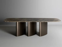 Tavolo Louver con top in marmo di Bonaldo