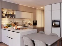 Cucina Moderna con penisola in laccato opaco Lounge 05 di Veneta Cucine