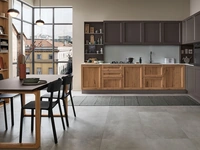Cucina Moderna angolare Milano 04 in Rovere e laccato Grigio di Veneta Cucine