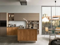 Cucina Milano 07 in Rovere e laccato Marrone di Veneta Cucine